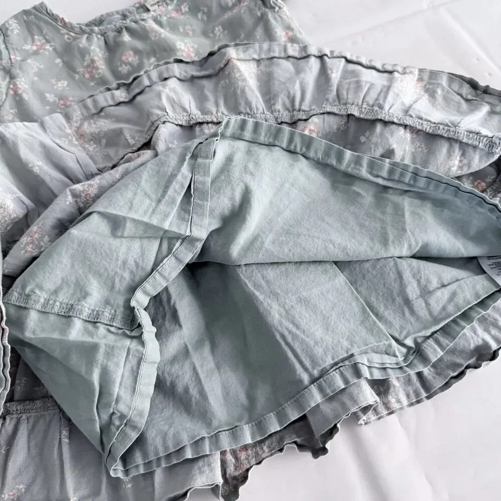 OshKosh Bgosh Toddler Girl 2T Sage Green Floral Tiered Dress Short Sleeve Ruffle